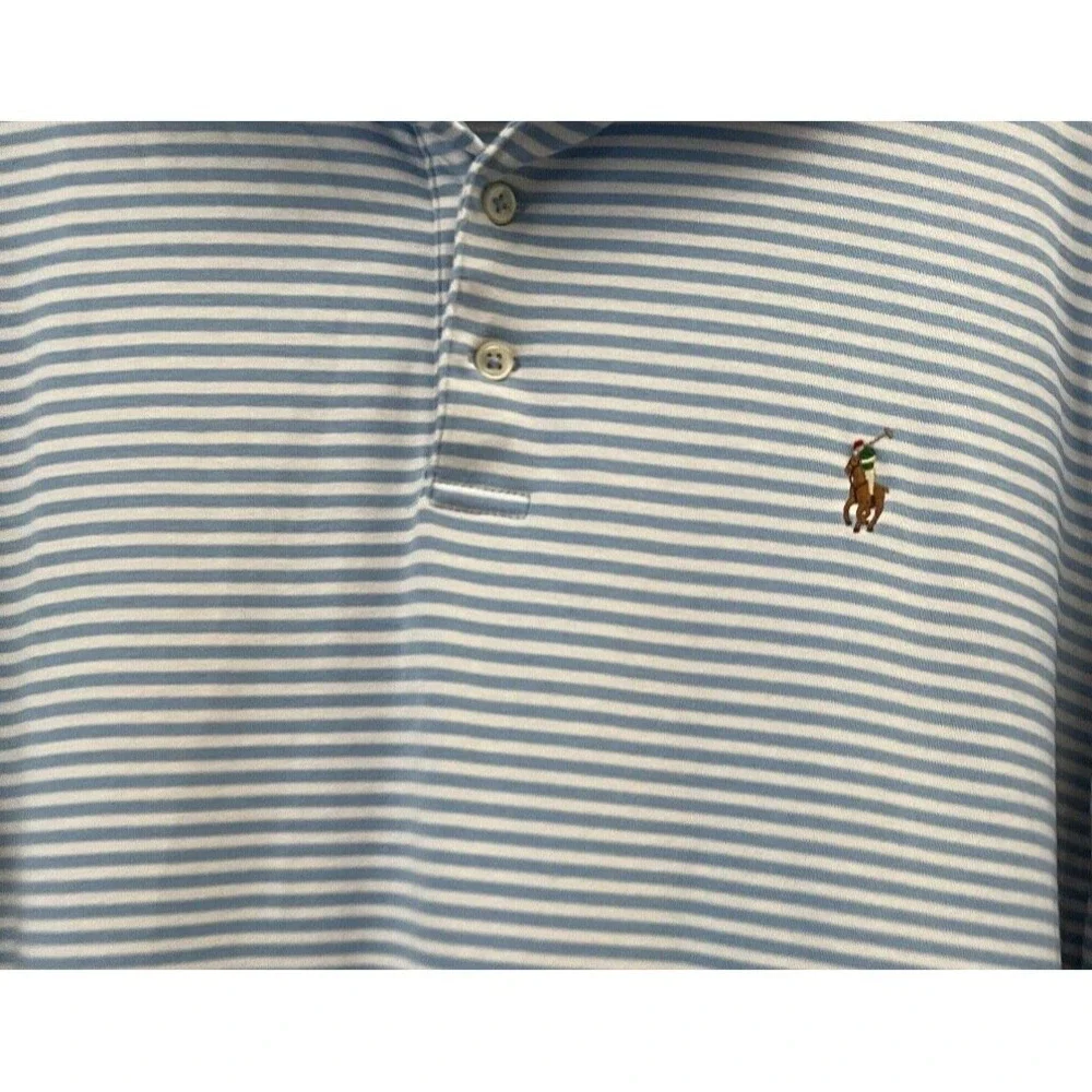 Polo Ralph Lauren Shirt Mens Large Striped Classic Fit Flesh Pony Preppy Coastal